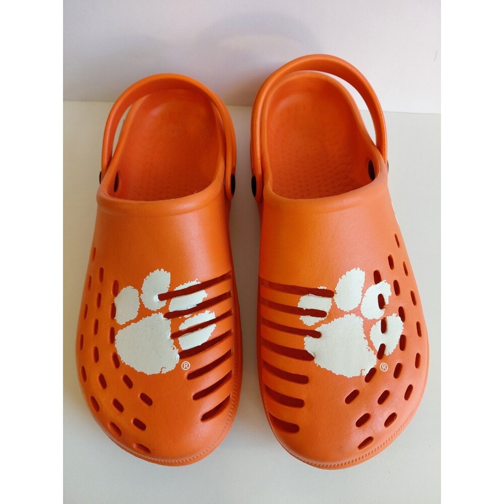 Men's Clemson Tigers Orange FOCO Crocs Clogs with Strap Size 11-12